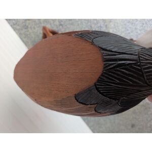 Vintage Hand Carved Wood Kissing Swan Basket Bowl Small Fruit Bowl Boho Decor